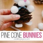 Bunny pine cones for Easter