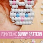 Pattern for an Easter bunny craft from pony beads