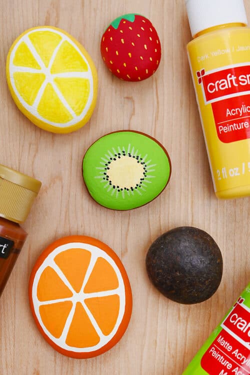 Fruit and Vegetable Painted Rocks – Easy Rock Painting Ideas