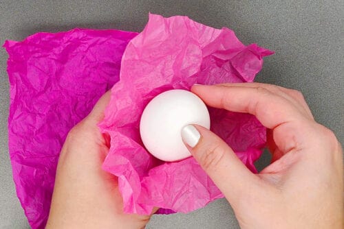 Tissue Paper Dyed Easter Eggs