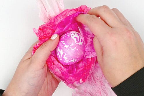 Tissue Paper Dyed Easter Eggs