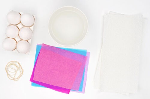 Tissue Paper Dyed Easter Eggs Supplies