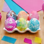 Tissue Paper Egg Dyeing