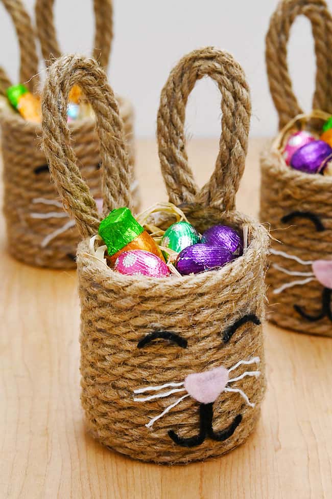 Twine Bunny Basket Twine bunny used as a DIY Easter basket