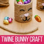 Bunny holder made from twine