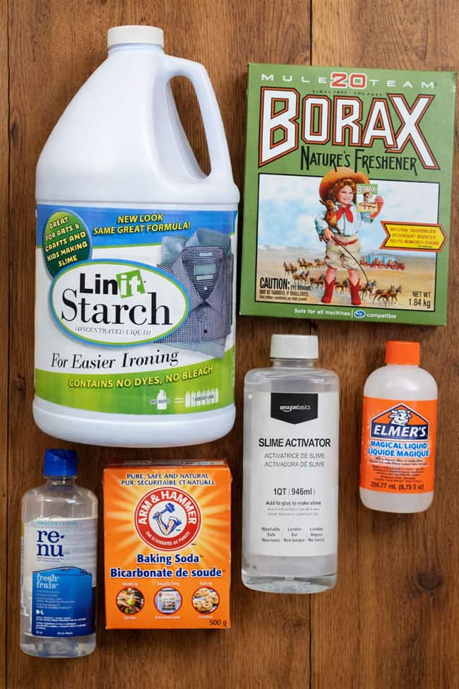 Types of Activator for Slime Lay flat photo of slime activators