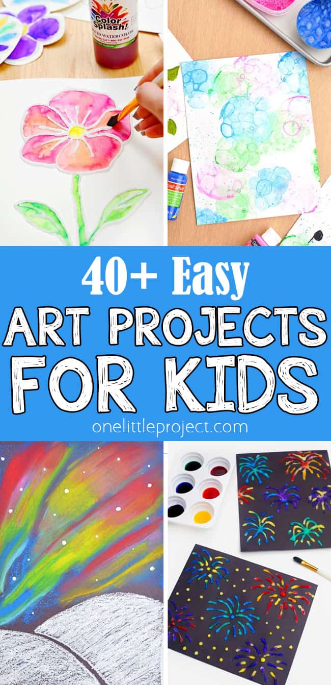 Art Projects for Kids Graphic showing fun and easy art projects for kids