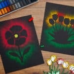 Chalk Art Flower Silhouettes