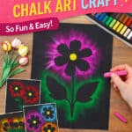 Chalk pastel flower silhouettes