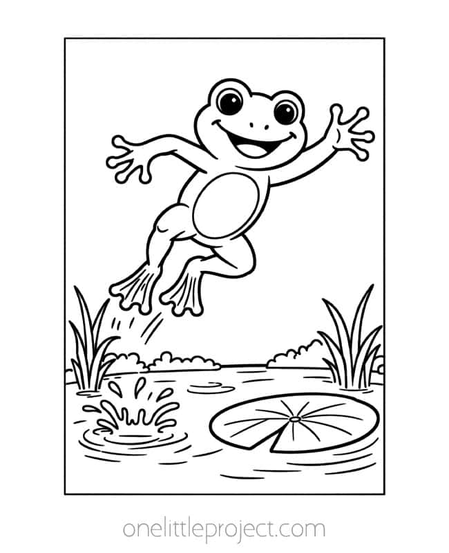 Frog Coloring Pages Frog Coloring Pages - playing leapfrog