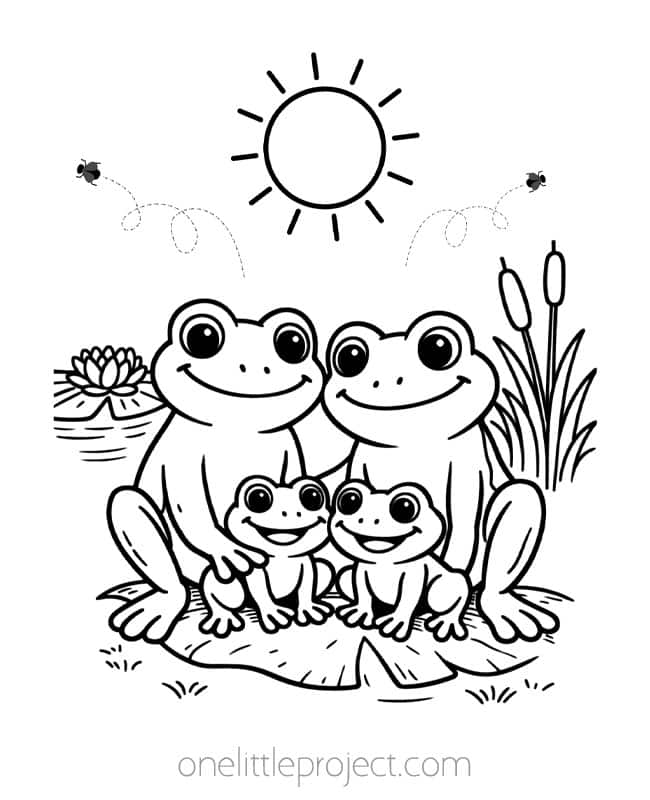 Frog Coloring Sheet Frog Coloring Sheet - family portrait