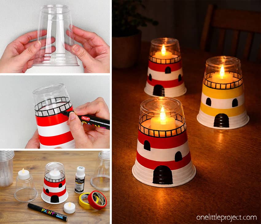 How to Make a Plastic Cup Lighthouse DIY lighthouse craft