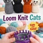 Knitted cats on a loom craft