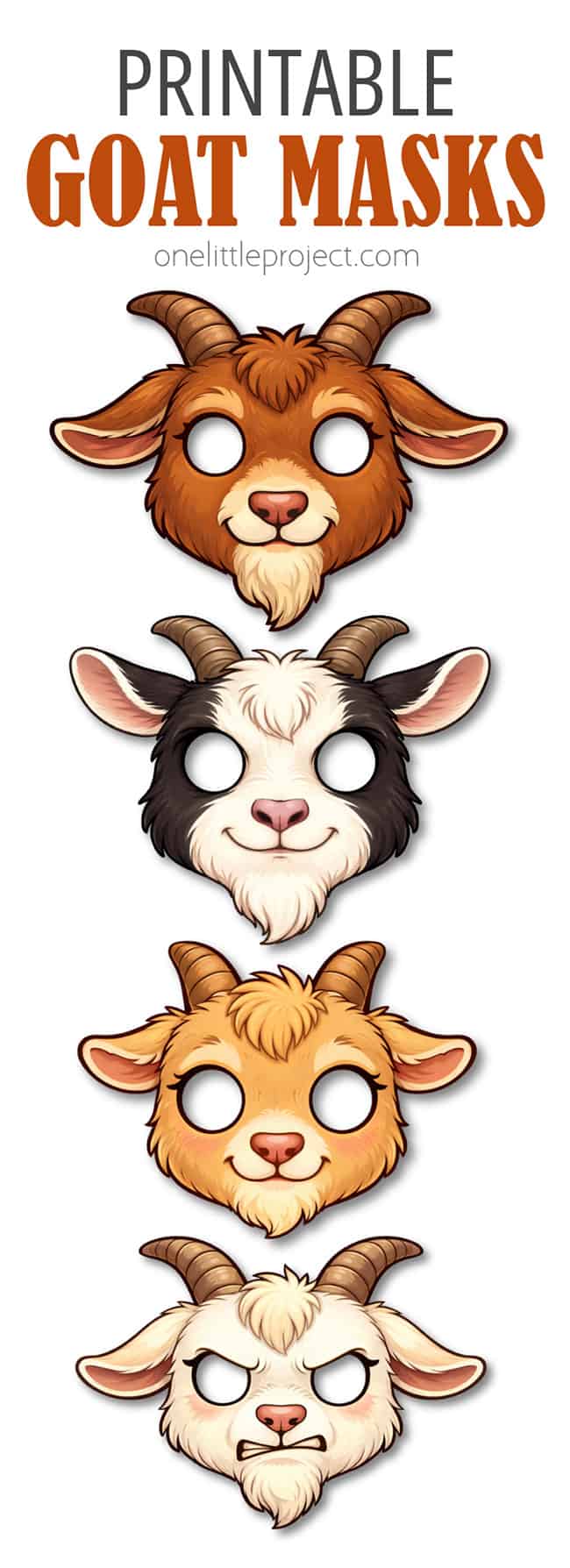 Mask Goat Cute designs of goat masks for kids