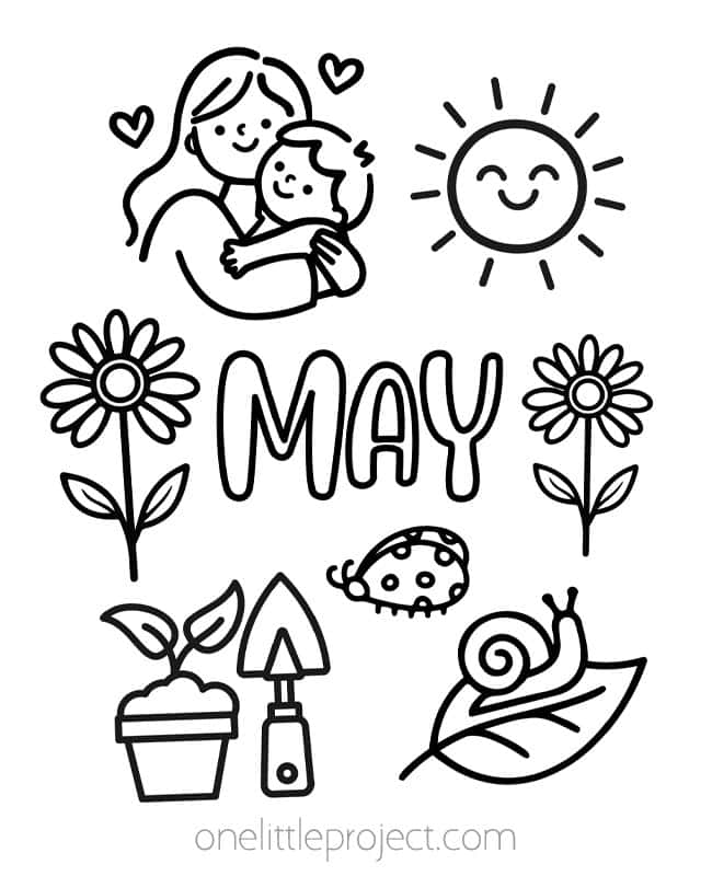 May Coloring Pages May Coloring Pages - fun symbols of spring