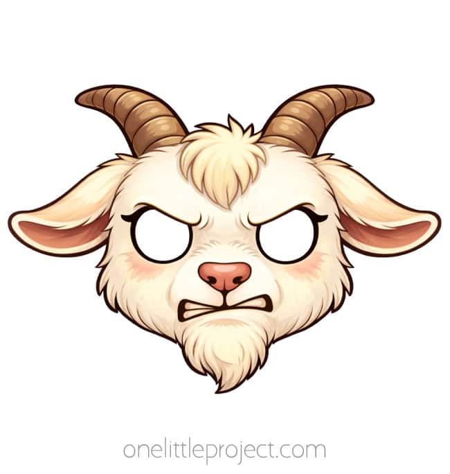 Paper Goat Mask Paper Goat Mask - angry white goat