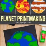 Planet printmaking art project for kids