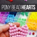 Heart pony bead keychain