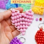 Pony Bead Hearts Keychains