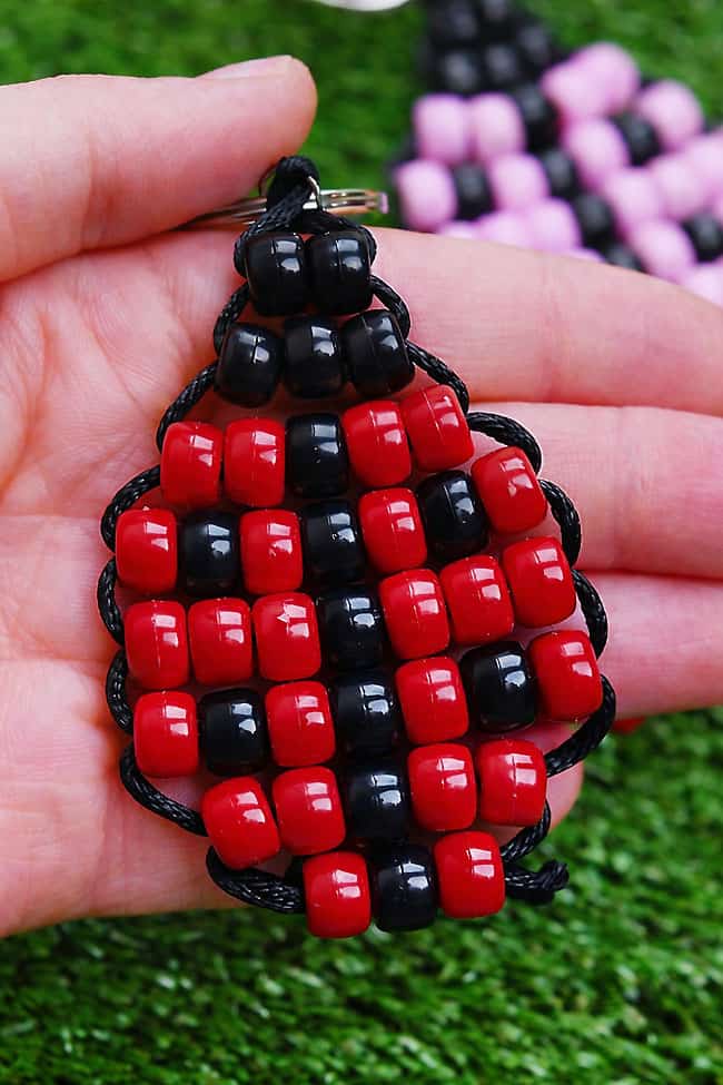 Pony Bead Ladybug Holding a pony bead ladybug keychain