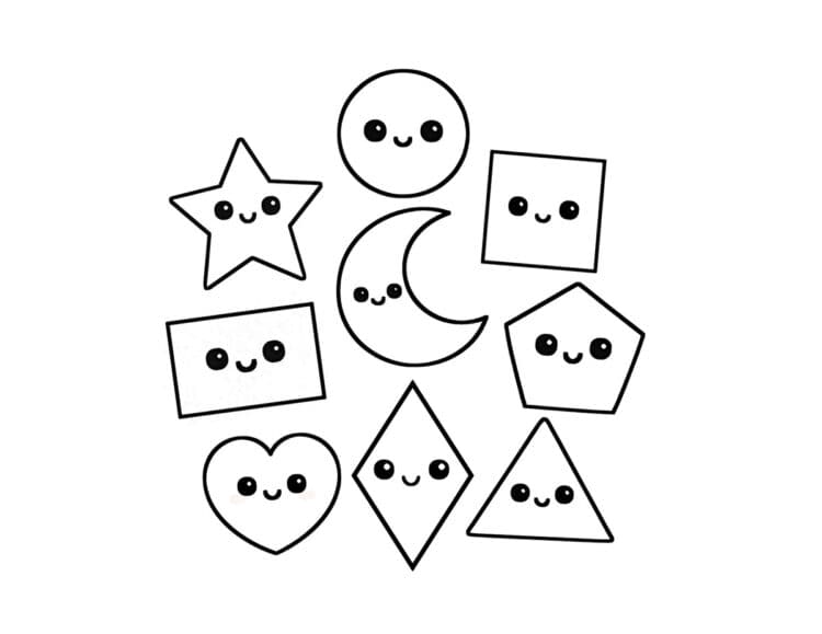 Shapes Coloring Pages Printable shape coloring sheets