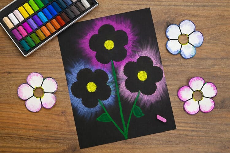 Spring Flower Chalk Art