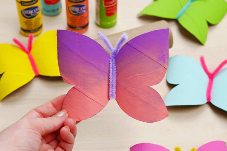 Paper Roll Butterfly Butterfly craft made with paper rolls