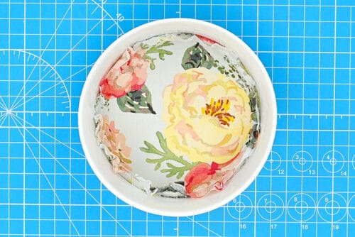 Patterned air dry clay bowls with napkin transfer