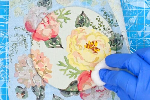 Patterned air dry clay bowls with napkin transfer