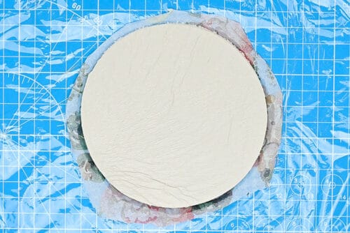 Patterned air dry clay bowls with napkin transfer
