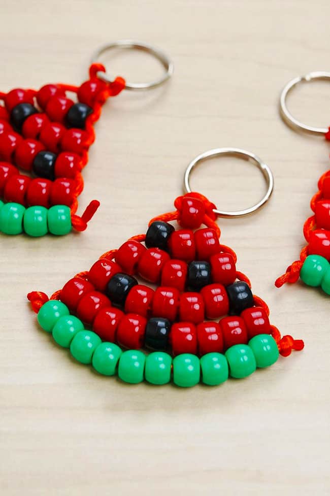 Beaded Watermelon Closeup on a beaded watermelon keychain
