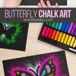 Making chalk art butterflies