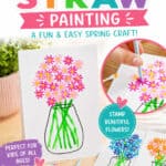 Straw and Q-tip painting spring art project