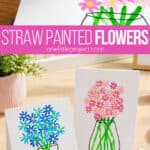 Painting flowers with straw stamps