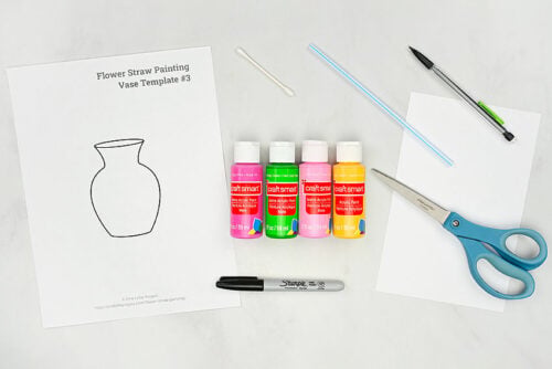 Flower Straw Painting Supplies