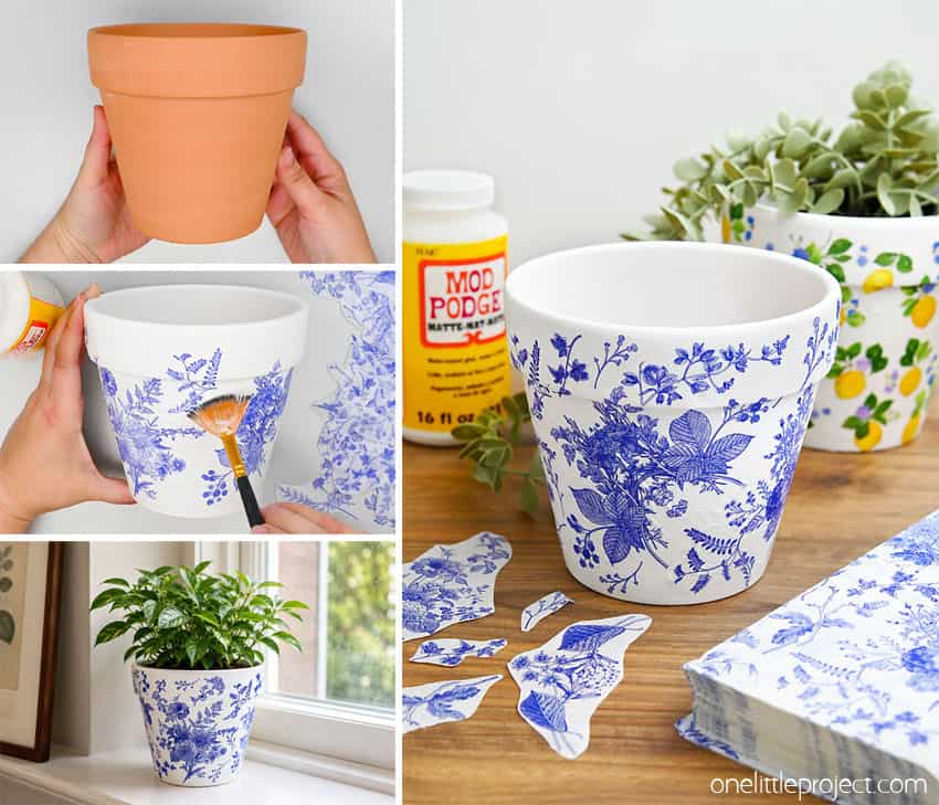 How to Make Decoupage Flower Pots DIY decoupage flower pots