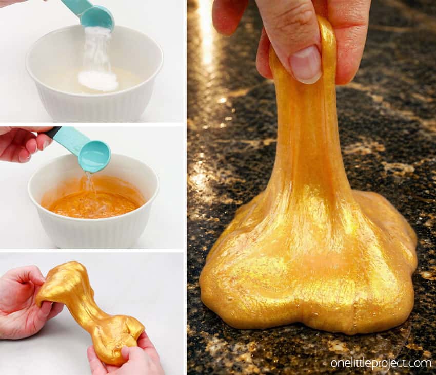 How to Make Gold Slime DIY gold slime recipe