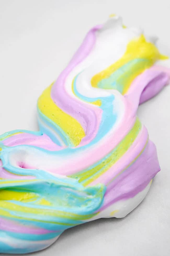 How to Make Unicorn Slime Swirled colours of unicorn slime