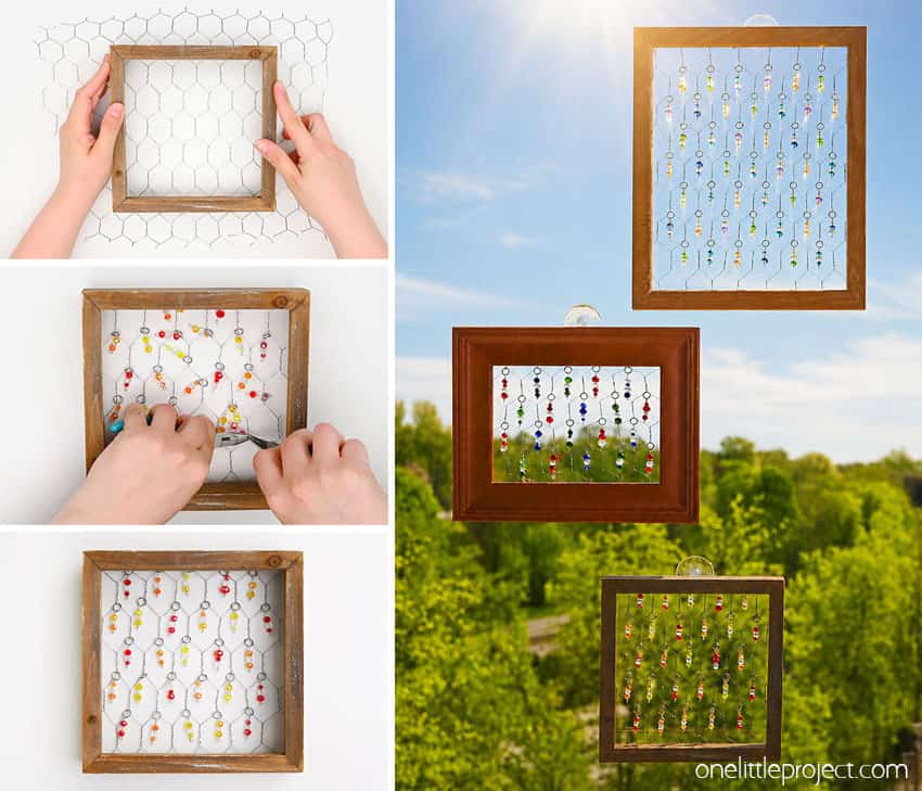 How to Make a Chicken Wire Suncatcher DIY chicken wire suncatcher