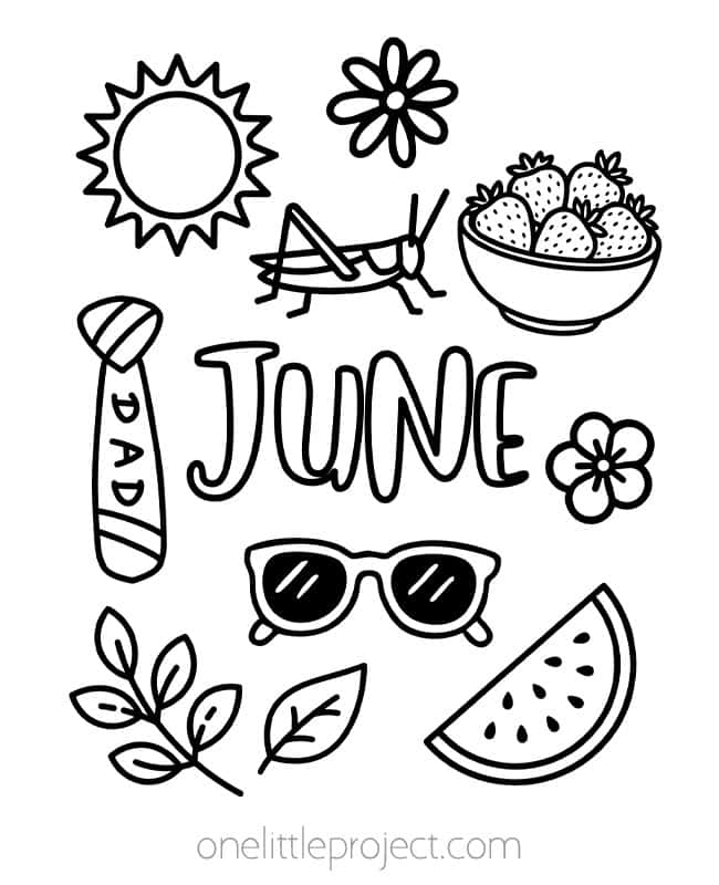 June Coloring Pages June Coloring Pages - fun symbols of summer