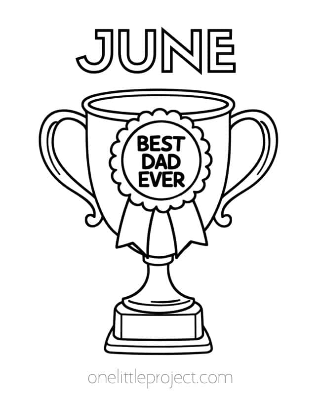 June Coloring Sheets June Coloring Sheets - Father's Day trophy
