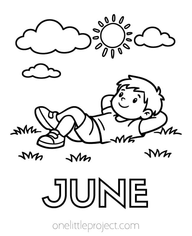 June Coloring Sheets June Coloring Sheets - relaxing in the sun