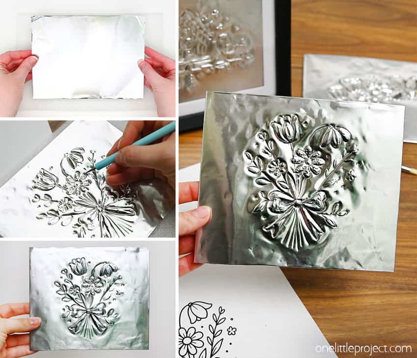 How to Make Spring Metal Embossing Art DIY spring metal embossing art