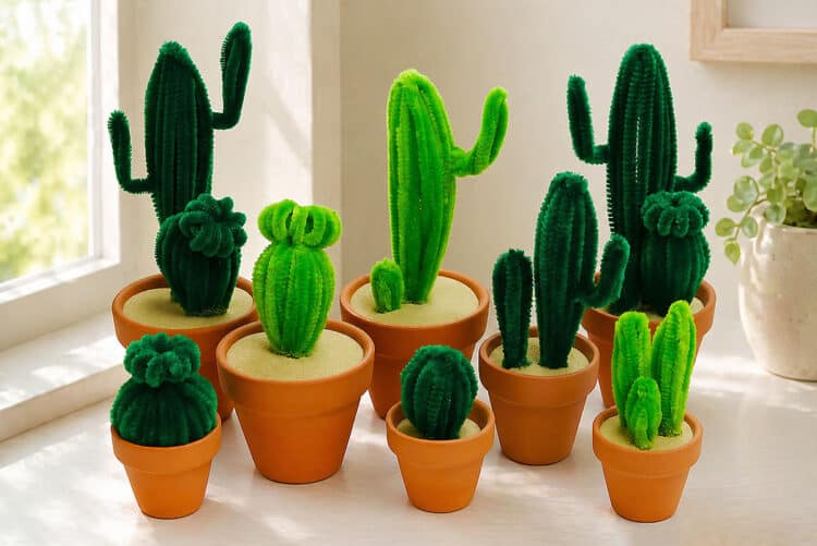 Pipe Cleaner Cactus Pipe cleaner cacti craft