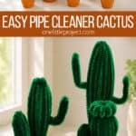Pipe cleaner cactus craft