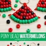Watermelon pony bead keychain