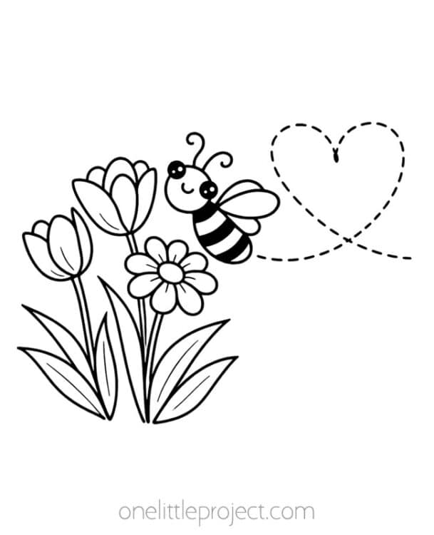 Spring Metal Embossing Art Template Bee and flowers metal embossing art template