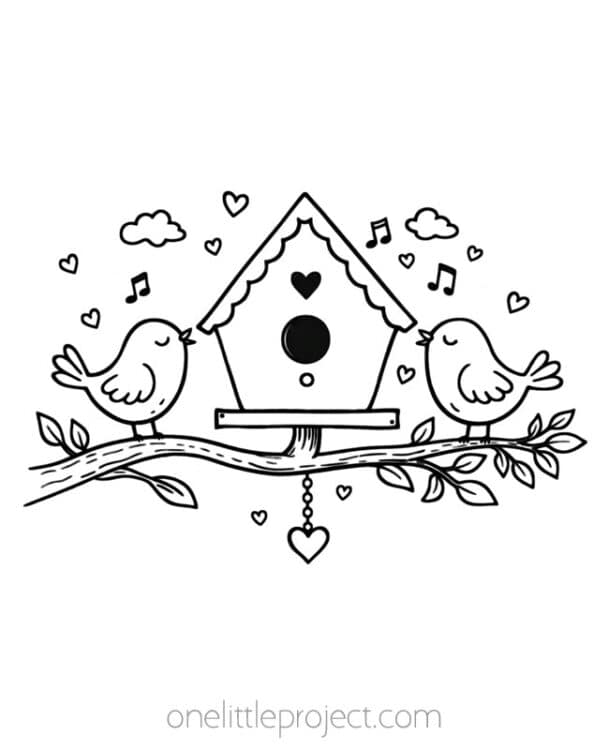Spring Metal Embossing Art Template Birdhouse metal embossing art template