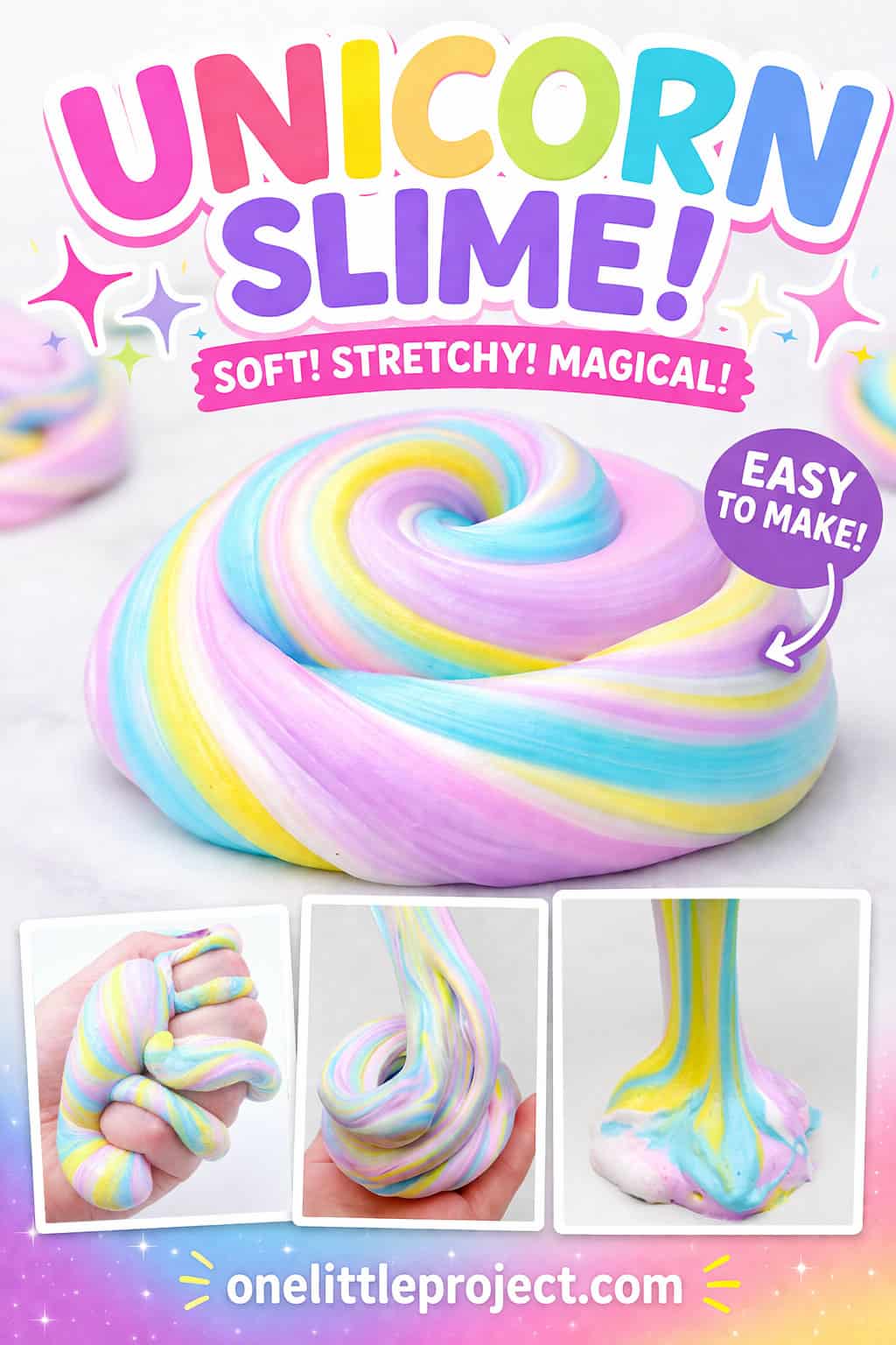 One Slime How to Make Unicorn Slime - Fluffy Unicorn Slime Recipe
