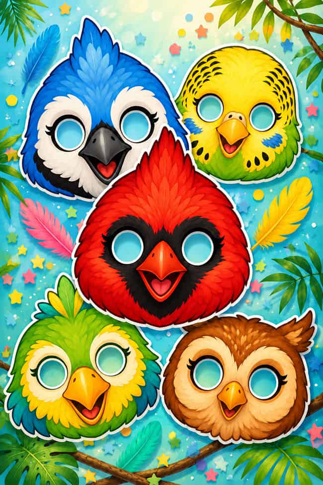 Bird Mask Free printable bird masks